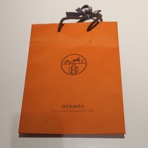 Hermes Orange Shopping Gift Bag Rope Handle - Great Condition